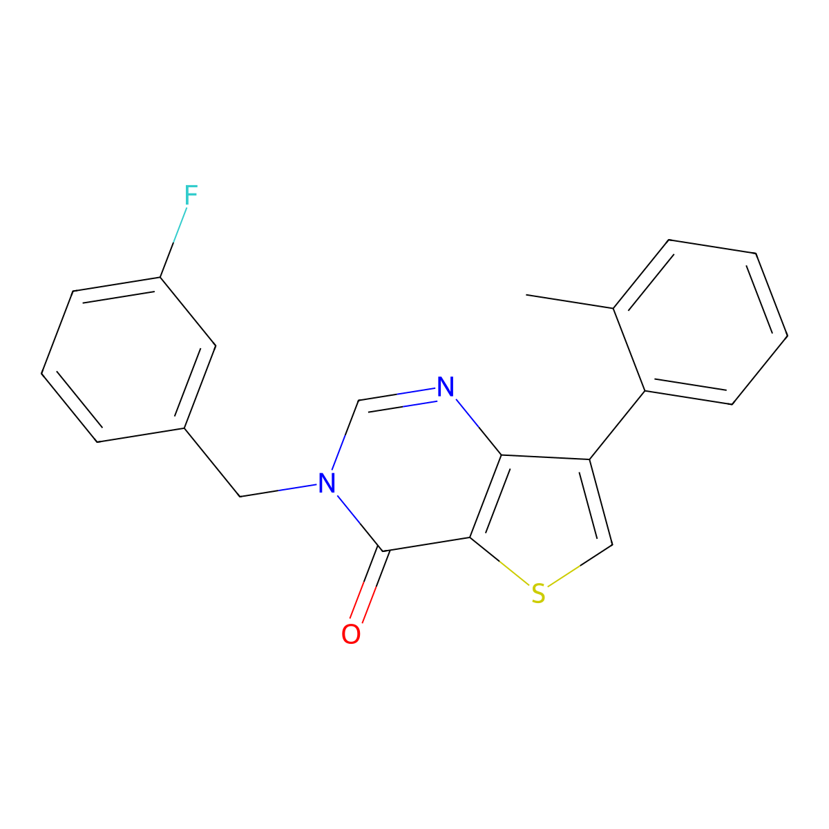 3-(3-fluorobenzyl)-7-(2-methylphenyl)thieno[3,2-d]pyrimidin-4(3H)-one molecular structure, CAS 1207033-18-8