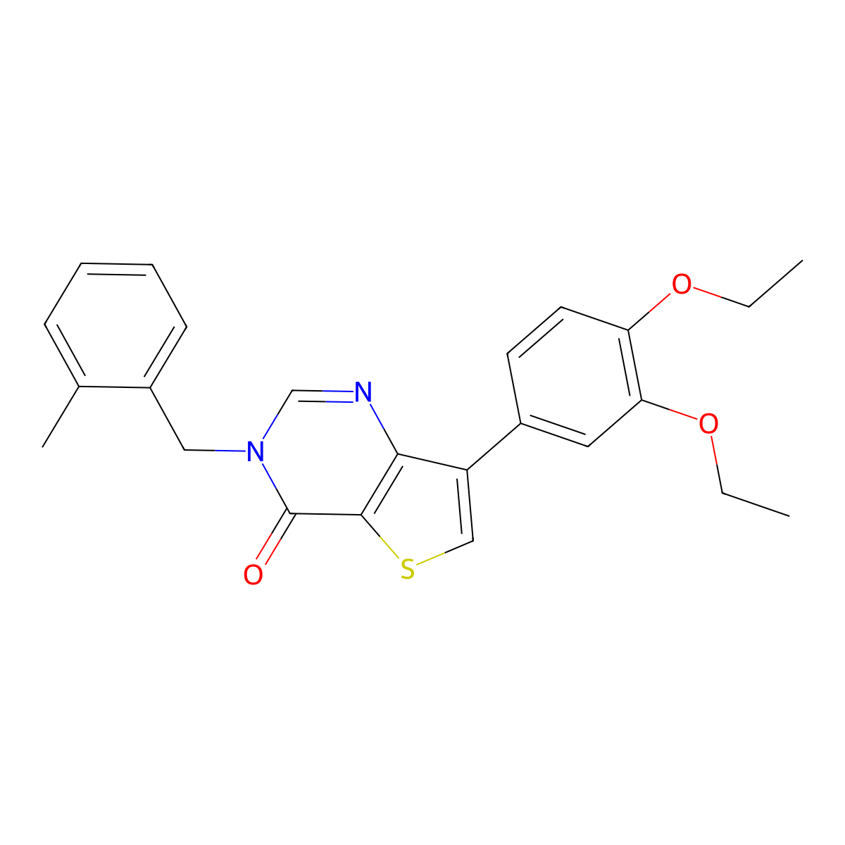 7-(3,4-diethoxyphenyl)-3-(2-methylbenzyl)thieno[3,2-d]pyrimidin-4(3H)-one molecular structure, CAS 1207033-22-4