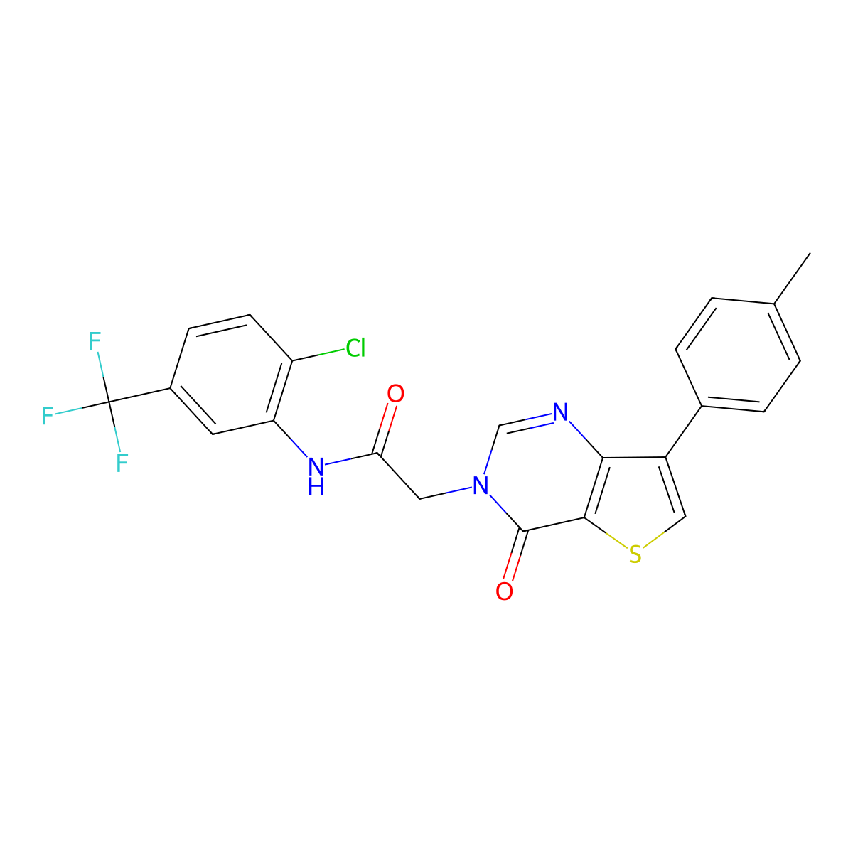 N-[2-chloro-5-(trifluoromethyl)phenyl]-2-[7-(4-methylphenyl)-4-oxothieno[3,2-d]pyrimidin-3(4H)-yl]acetamide molecular structure, CAS 1207033-31-5