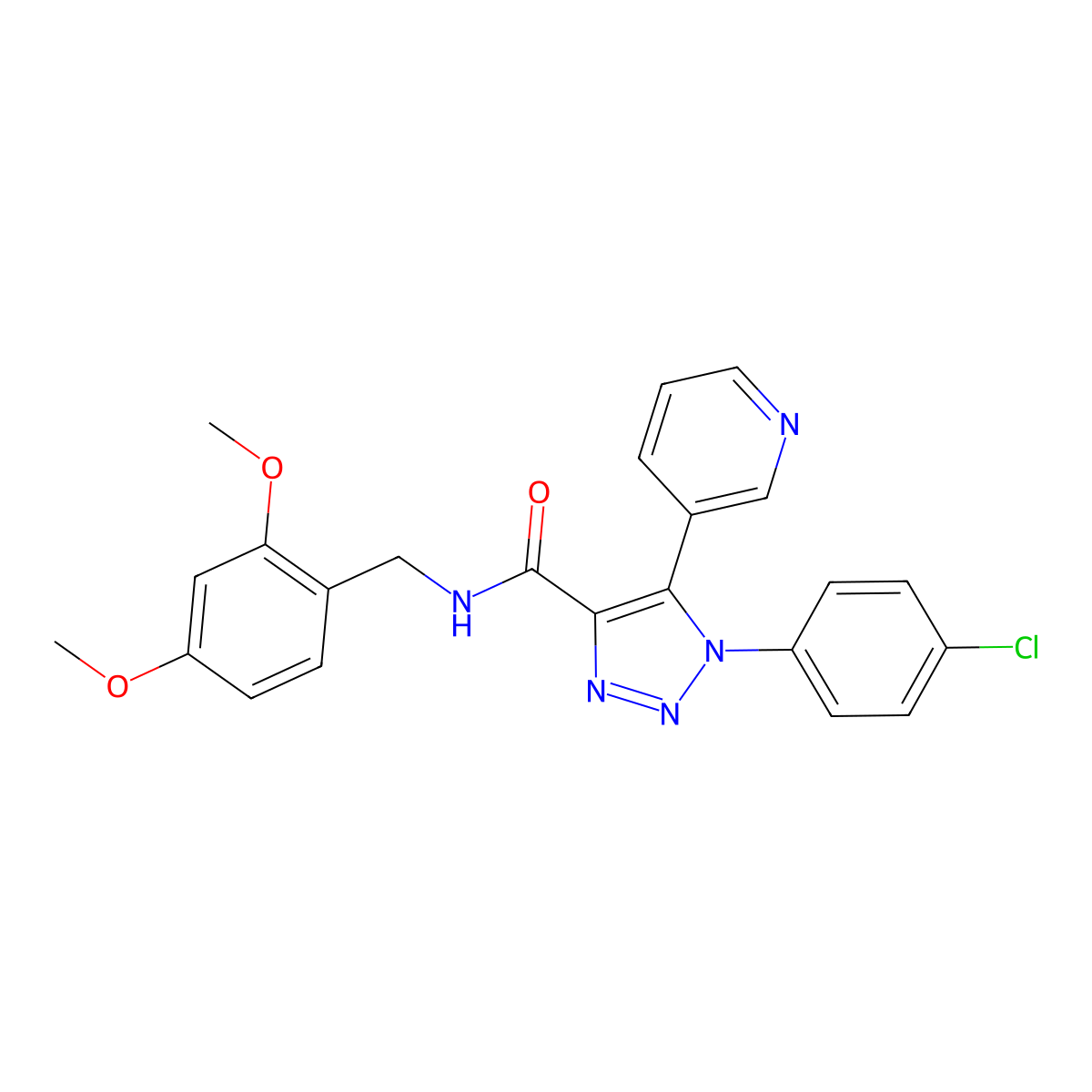 1-(4-chlorophenyl)-N-(2,4-dimethoxybenzyl)-5-(pyridin-3-yl)-1H-1,2,3-triazole-4-carboxamide molecular structure, CAS 1207033-34-8