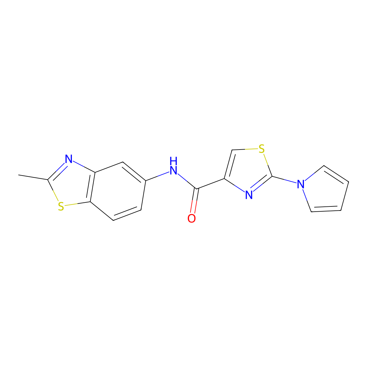 N-(2-methylbenzo[d]thiazol-5-yl)-2-(1H-pyrrol-1-yl)thiazole-4-carboxamide molecular structure, CAS 1207033-35-9