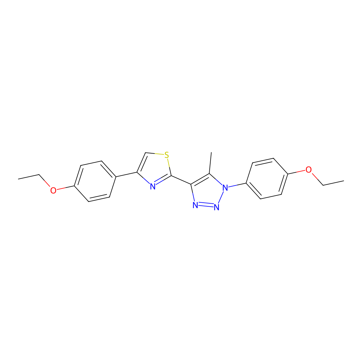 4-(4-ethoxyphenyl)-2-(1-(4-ethoxyphenyl)-5-methyl-1H-1,2,3-triazol-4-yl)thiazole molecular structure, CAS 1207033-37-1