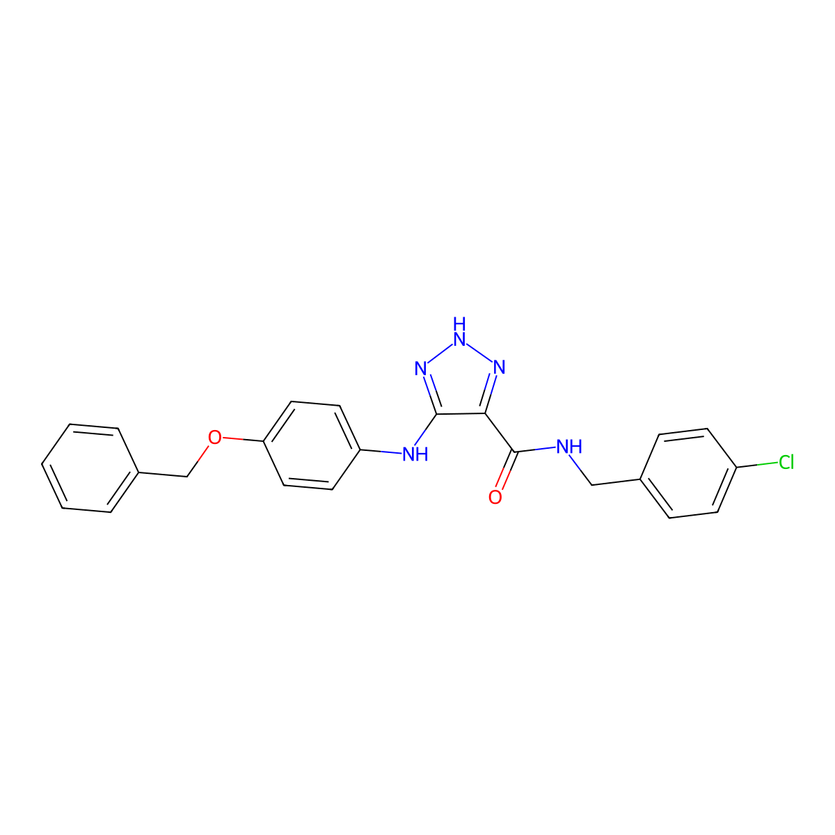 5-{[4-(benzyloxy)phenyl]amino}-N-(4-chlorobenzyl)-1H-1,2,3-triazole-4-carboxamide molecular structure, CAS 1207033-38-2