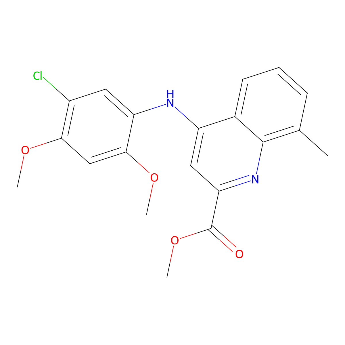 Methyl 4-[(5-chloro-2,4-dimethoxyphenyl)amino]-8-methylquinoline-2-carboxylate molecular structure, CAS 1207033-40-6
