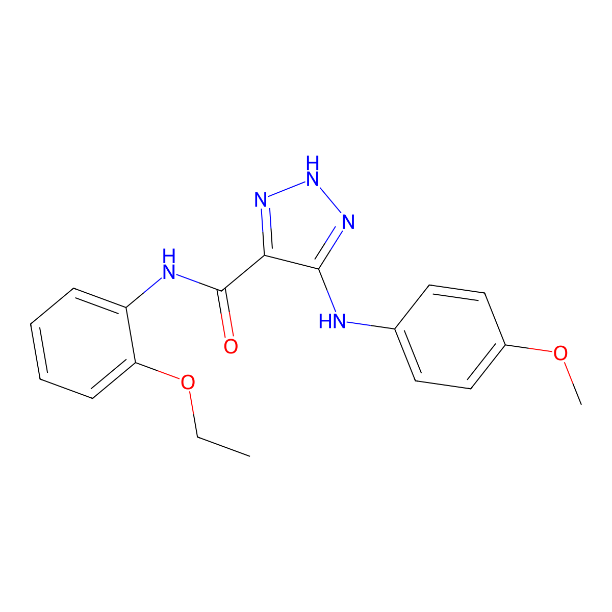N-(2-ethoxyphenyl)-5-[(4-methoxyphenyl)amino]-1H-1,2,3-triazole-4-carboxamide molecular structure, CAS 1207033-46-2