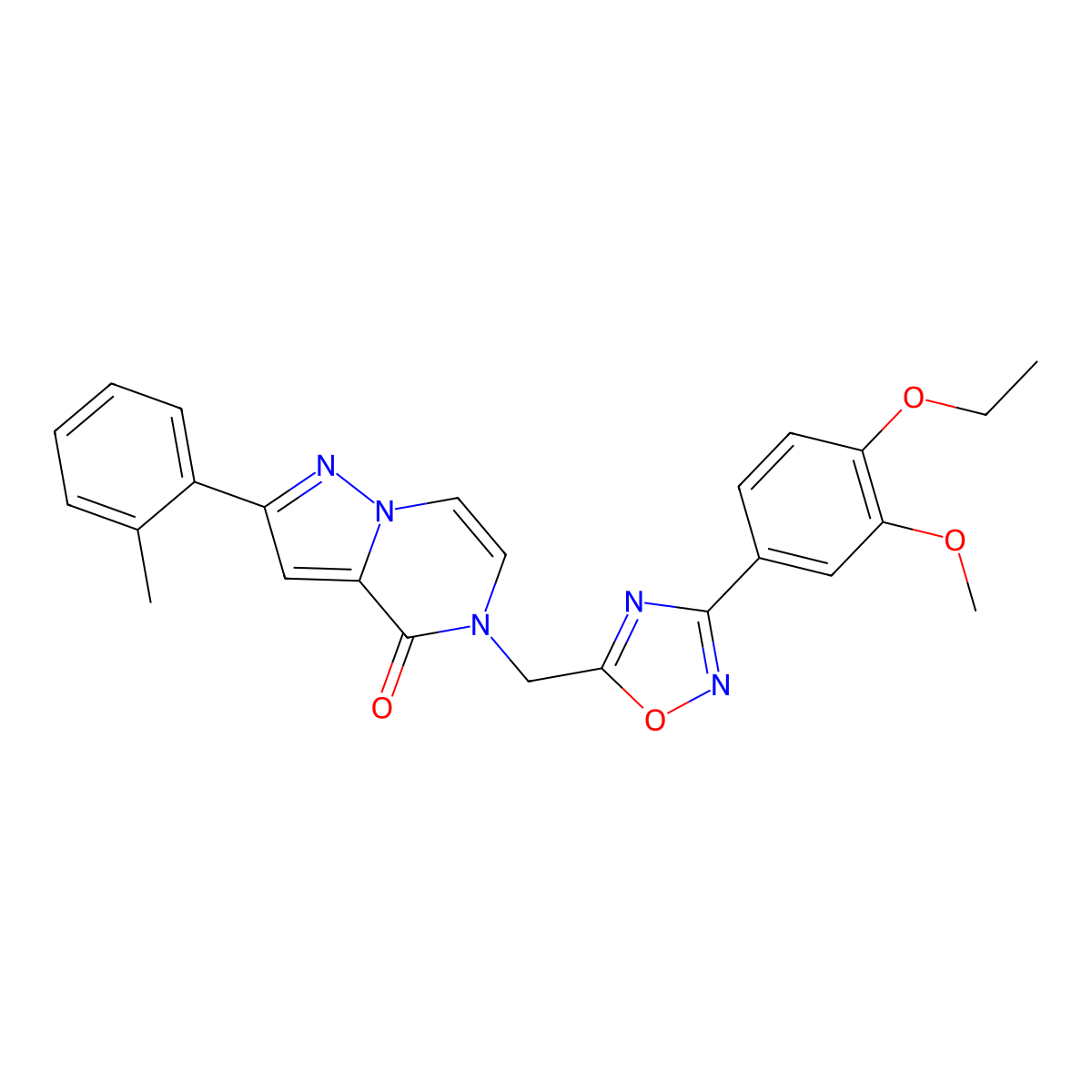 5-((3-(4-ethoxy-3-methoxyphenyl)-1,2,4-oxadiazol-5-yl)methyl)-2-(o-tolyl)pyrazolo[1,5-a]pyrazin-4(5H)-one molecular structure, CAS 1207033-50-8