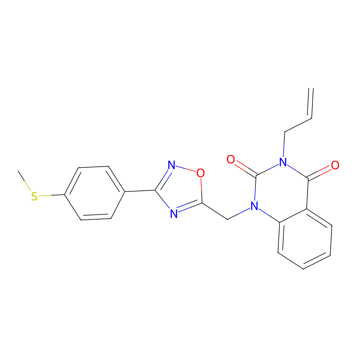 3-allyl-1-((3-(4-(methylthio)phenyl)-1,2,4-oxadiazol-5-yl)methyl)quinazoline-2,4(1H,3H)-dione molecular structure, CAS 1207033-60-0