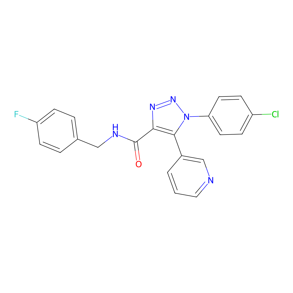 1-(4-chlorophenyl)-N-(4-fluorobenzyl)-5-(pyridin-3-yl)-1H-1,2,3-triazole-4-carboxamide molecular structure, CAS 1207033-64-4