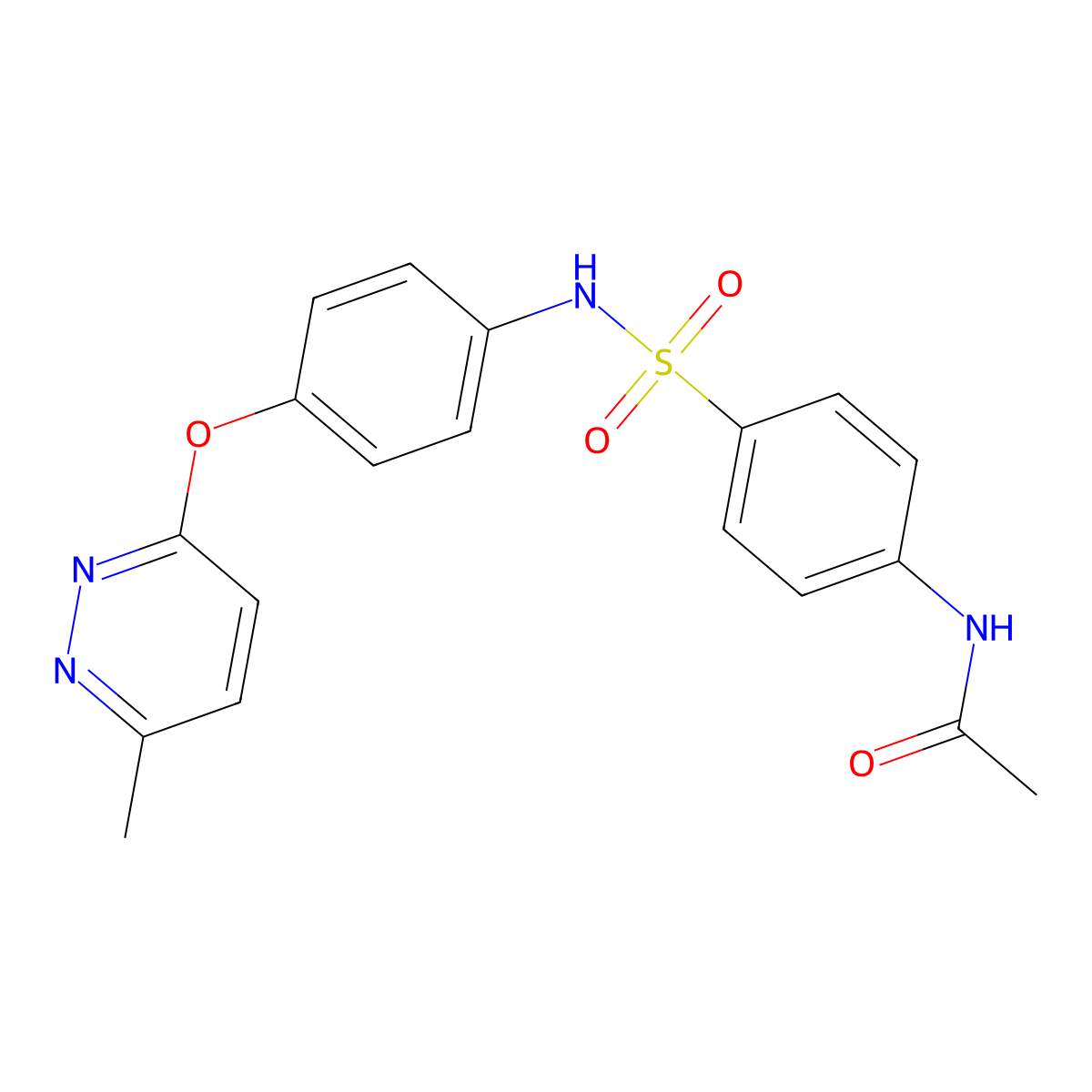 N-(4-(N-(4-((6-methylpyridazin-3-yl)oxy)phenyl)sulfamoyl)phenyl)acetamide molecular structure, CAS 1207033-73-5
