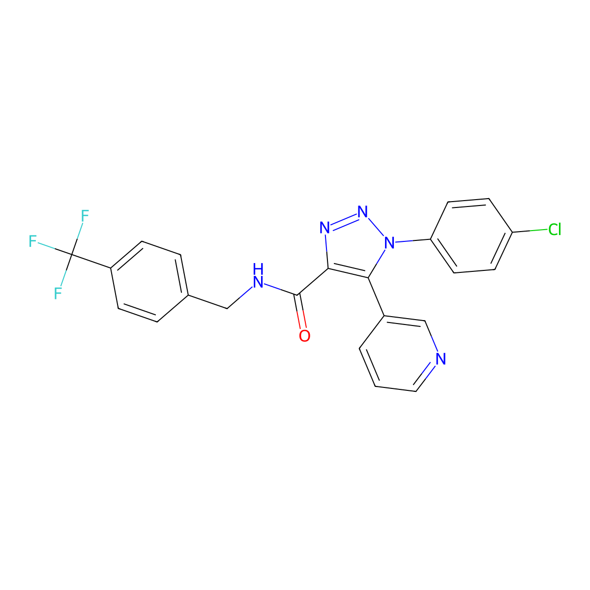 1-(4-chlorophenyl)-5-(pyridin-3-yl)-N-{[4-(trifluoromethyl)phenyl]methyl}-1H-1,2,3-triazole-4-carboxamide molecular structure, CAS 1207033-75-7