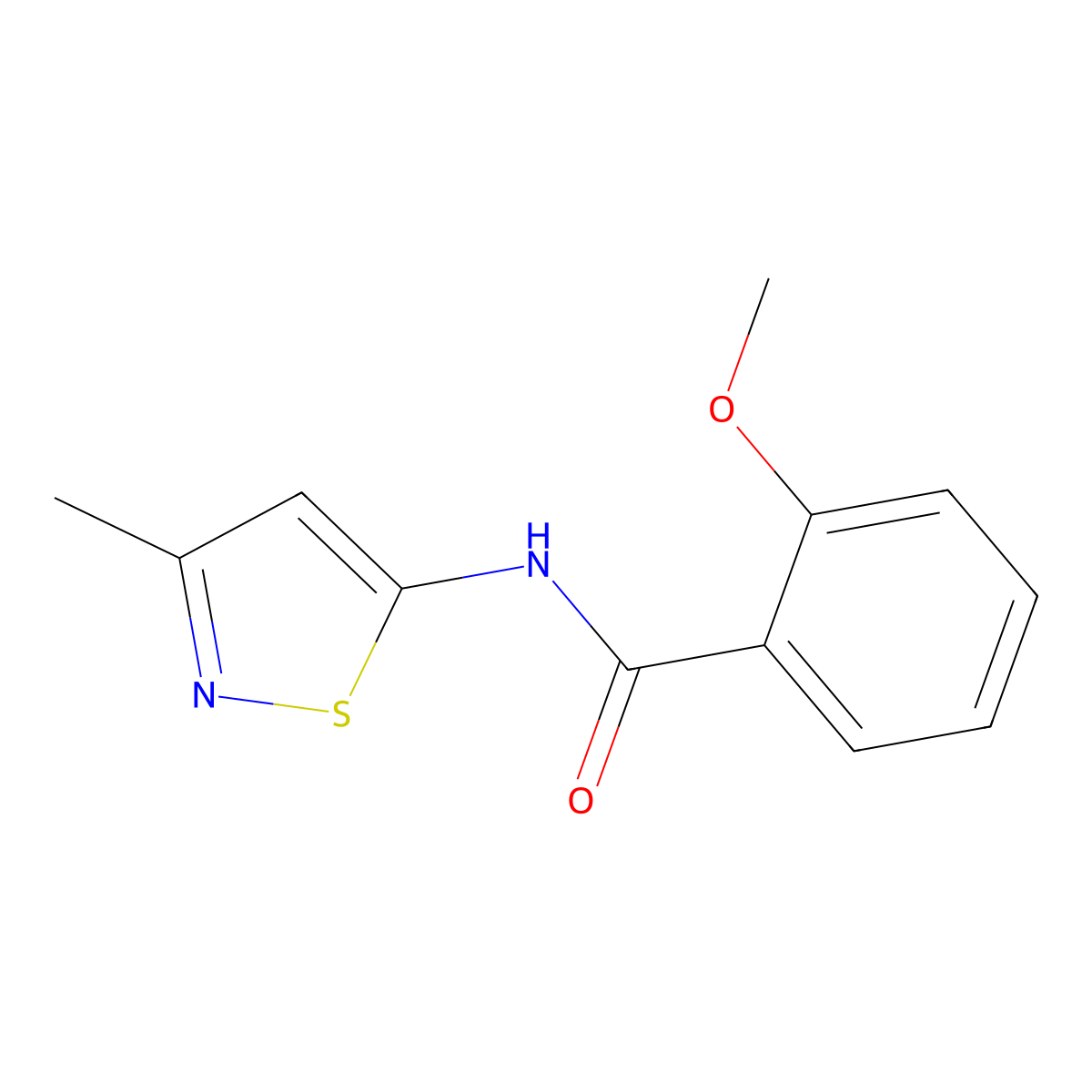 2-methoxy-N-(3-methylisothiazol-5-yl)benzamide molecular structure, CAS 1207033-77-9