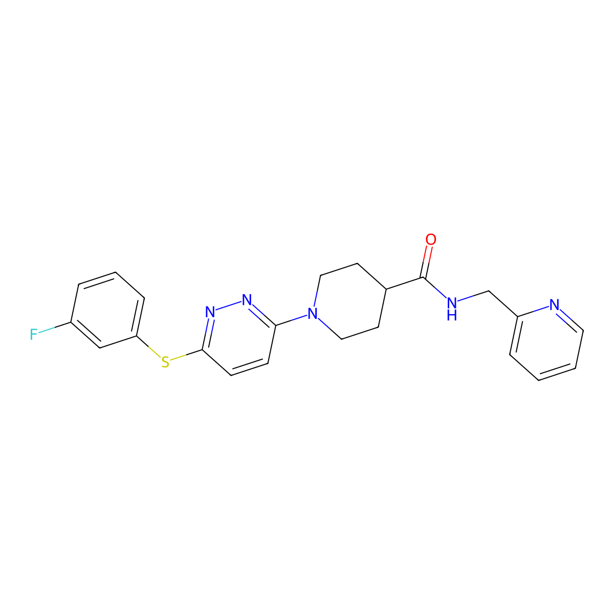 1-(6-((3-fluorophenyl)thio)pyridazin-3-yl)-N-(pyridin-2-ylmethyl)piperidine-4-carboxamide molecular structure, CAS 1207033-80-4