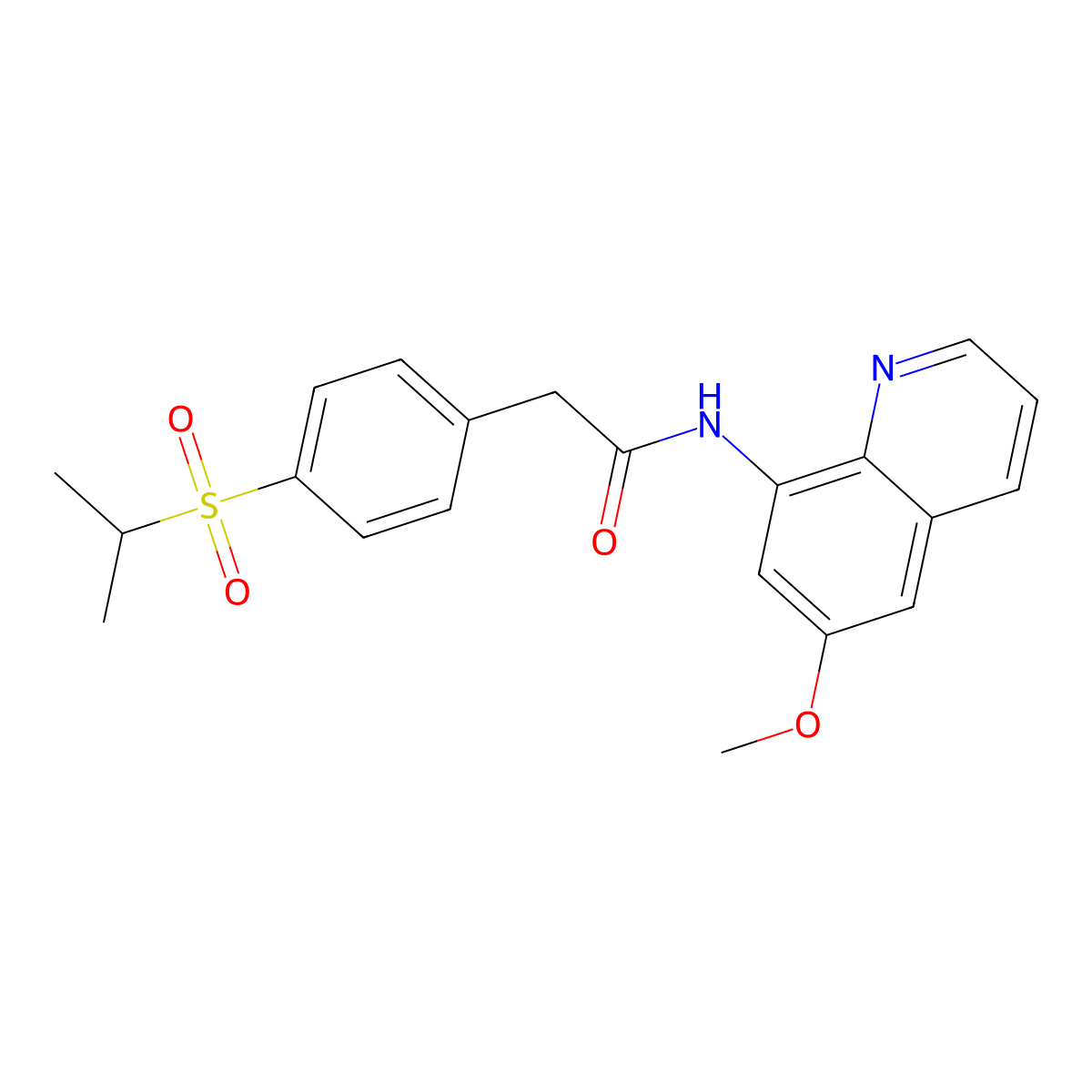 2-(4-(isopropylsulfonyl)phenyl)-N-(6-methoxyquinolin-8-yl)acetamide molecular structure, CAS 1207033-82-6