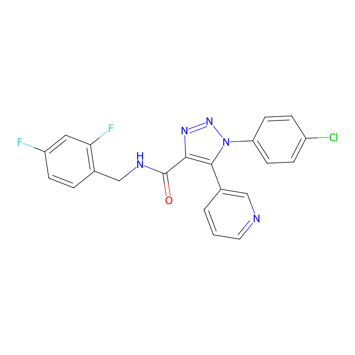 1-(4-chlorophenyl)-N-(2,4-difluorobenzyl)-5-(pyridin-3-yl)-1H-1,2,3-triazole-4-carboxamide molecular structure, CAS 1207033-85-9