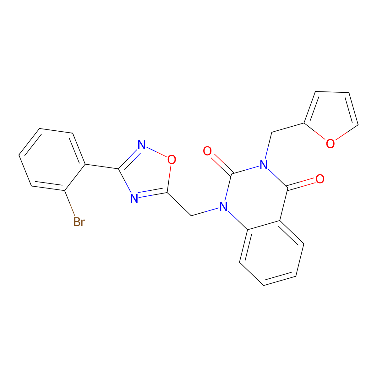 1-((3-(2-bromophenyl)-1,2,4-oxadiazol-5-yl)methyl)-3-(furan-2-ylmethyl)quinazoline-2,4(1H,3H)-dione molecular structure, CAS 1207033-94-0