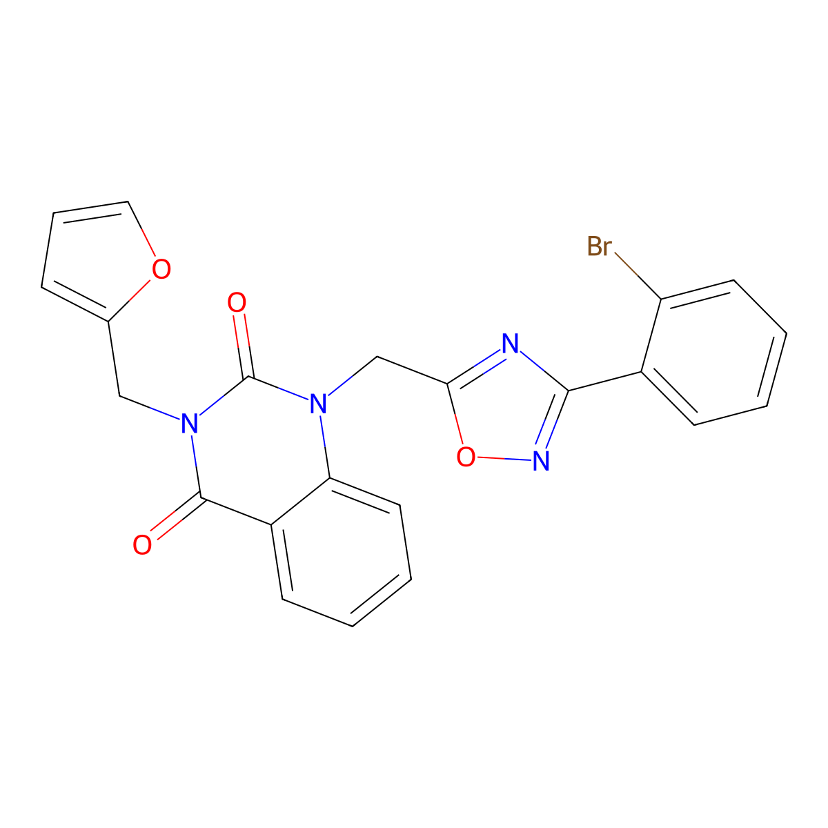 1-((3-(2-bromophenyl)-1,2,4-oxadiazol-5-yl)methyl)-3-(furan-2-ylmethyl)quinazoline-2,4(1H,3H)-dione molecular structure, CAS 1207033-94-0