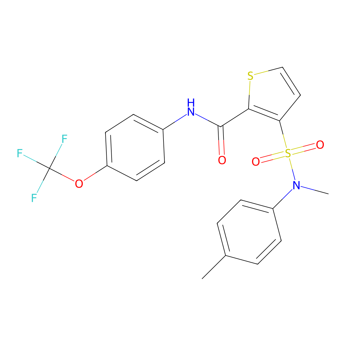 3-[methyl(4-methylphenyl)sulfamoyl]-N-[4-(trifluoromethoxy)phenyl]thiophene-2-carboxamide molecular structure, CAS 1207034-07-8