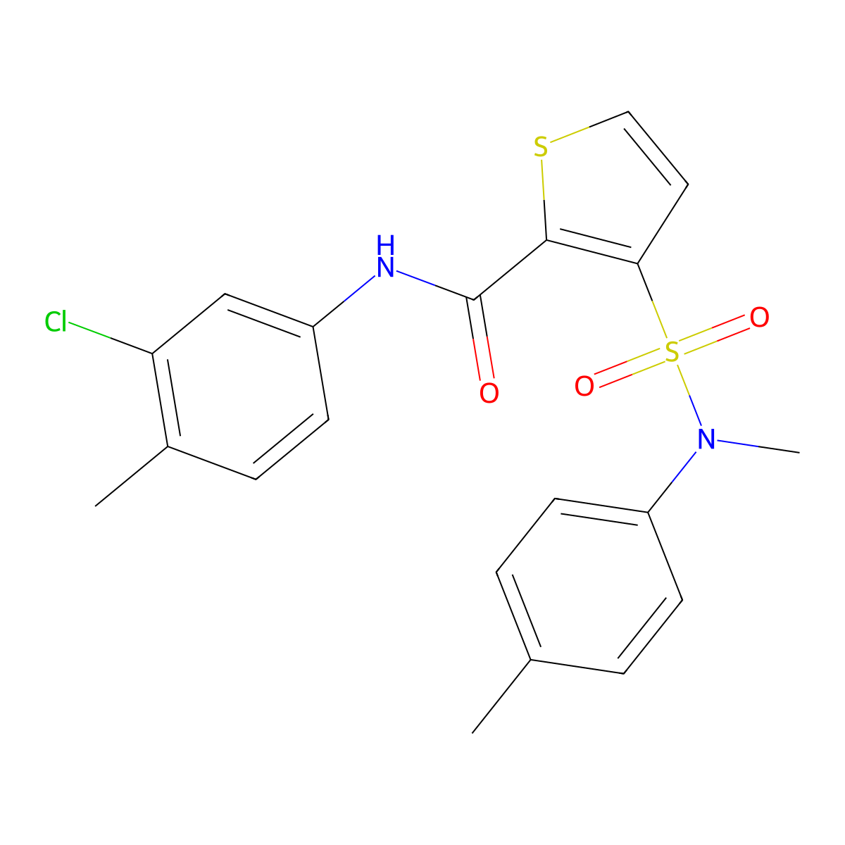 N-(3-chloro-4-methylphenyl)-3-[methyl(4-methylphenyl)sulfamoyl]thiophene-2-carboxamide molecular structure, CAS 1207034-12-5