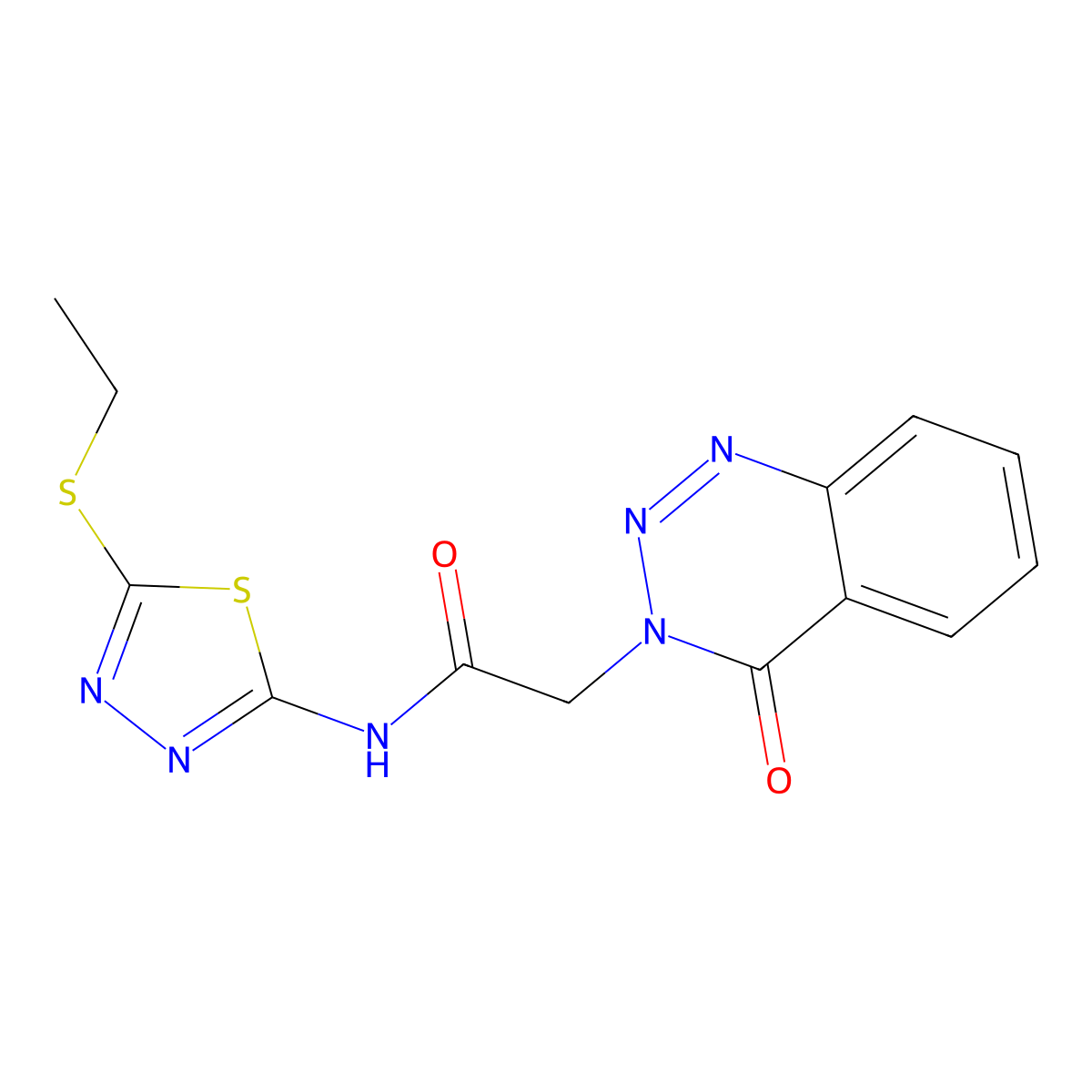 N-(5-(ethylthio)-1,3,4-thiadiazol-2-yl)-2-(4-oxobenzo[d][1,2,3]triazin-3(4H)-yl)acetamide molecular structure, CAS 1207034-13-6
