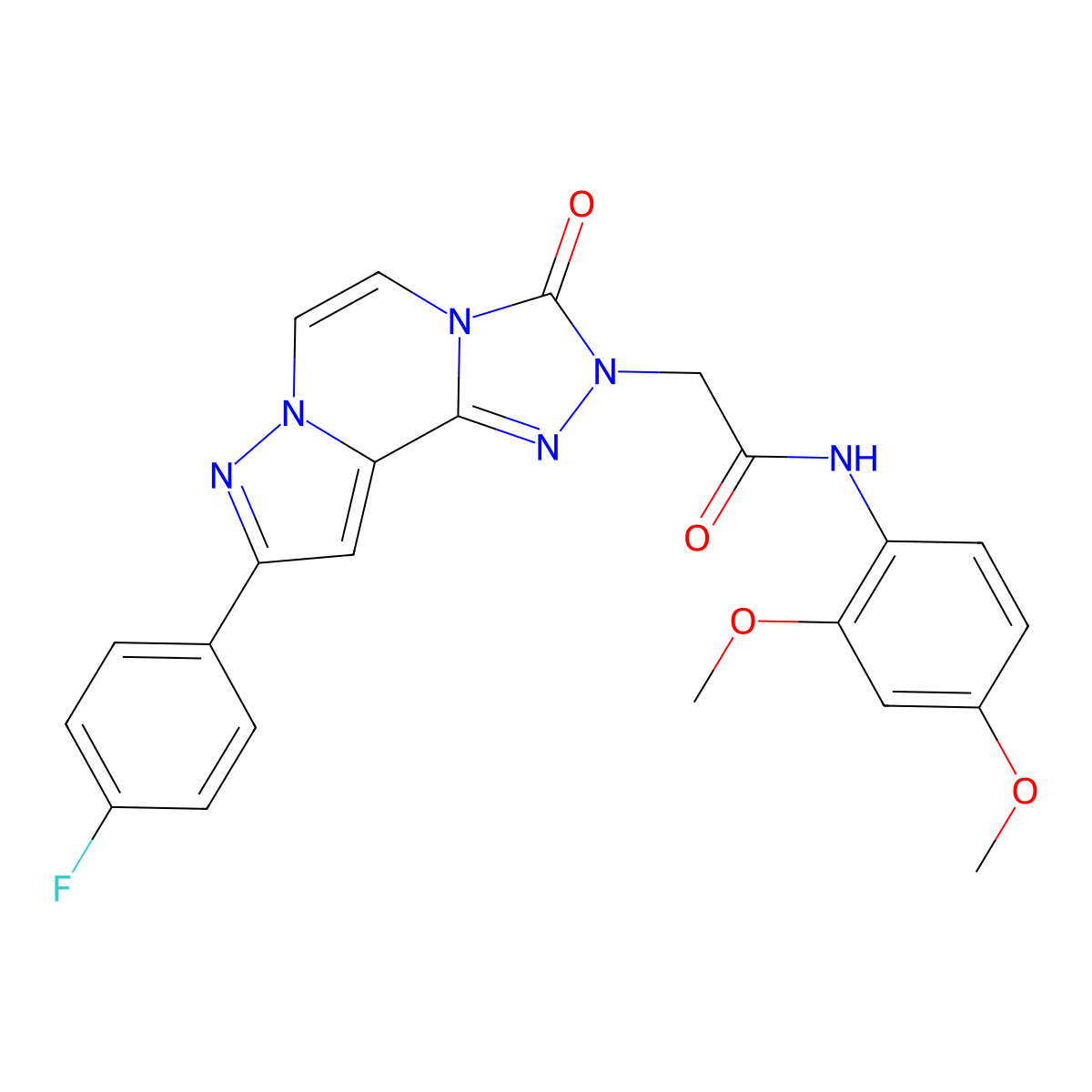 N-(2,4-dimethoxyphenyl)-2-[11-(4-fluorophenyl)-5-oxo-3,4,6,9,10-pentaazatricyclo[7.3.0.0^{2,6}]dodeca-1(12),2,7,10-tetraen-4-yl]acetamide molecular structure, CAS 1207034-23-8