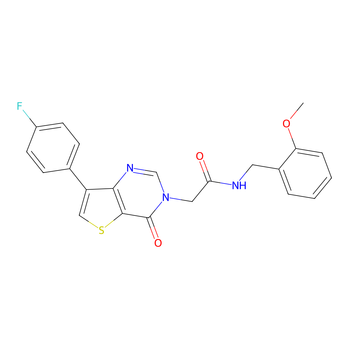 2-[7-(4-fluorophenyl)-4-oxothieno[3,2-d]pyrimidin-3(4H)-yl]-N-(2-methoxybenzyl)acetamide molecular structure, CAS 1207034-27-2
