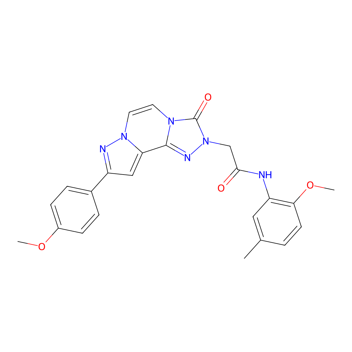 N-(2-methoxy-5-methylphenyl)-2-[11-(4-methoxyphenyl)-5-oxo-3,4,6,9,10-pentaazatricyclo[7.3.0.0^{2,6}]dodeca-1(12),2,7,10-tetraen-4-yl]acetamide molecular structure, CAS 1207034-29-4