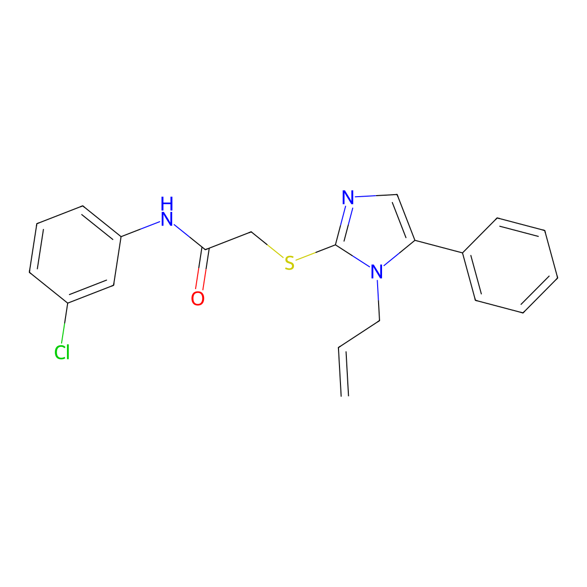 2-((1-allyl-5-phenyl-1H-imidazol-2-yl)thio)-N-(3-chlorophenyl)acetamide molecular structure, CAS 1207034-32-9