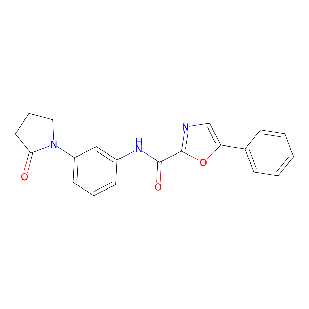 N-(3-(2-oxopyrrolidin-1-yl)phenyl)-5-phenyloxazole-2-carboxamide molecular structure, CAS 1207034-33-0