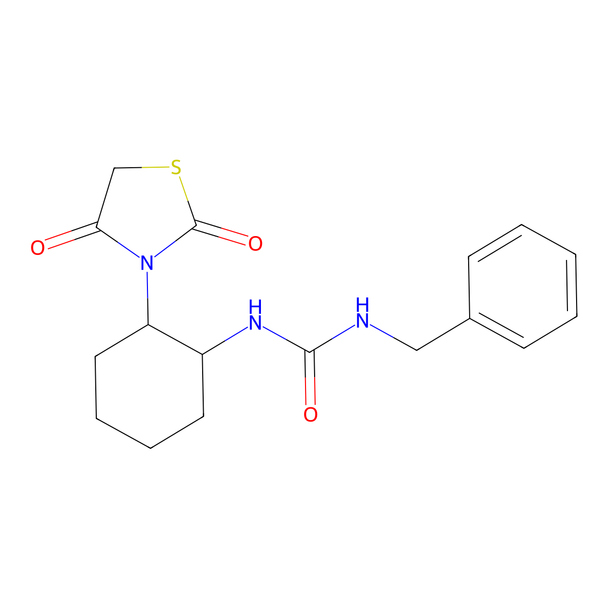 1-Benzyl-3-(2-(2,4-dioxothiazolidin-3-yl)cyclohexyl)urea molecular structure, CAS 1207034-35-2