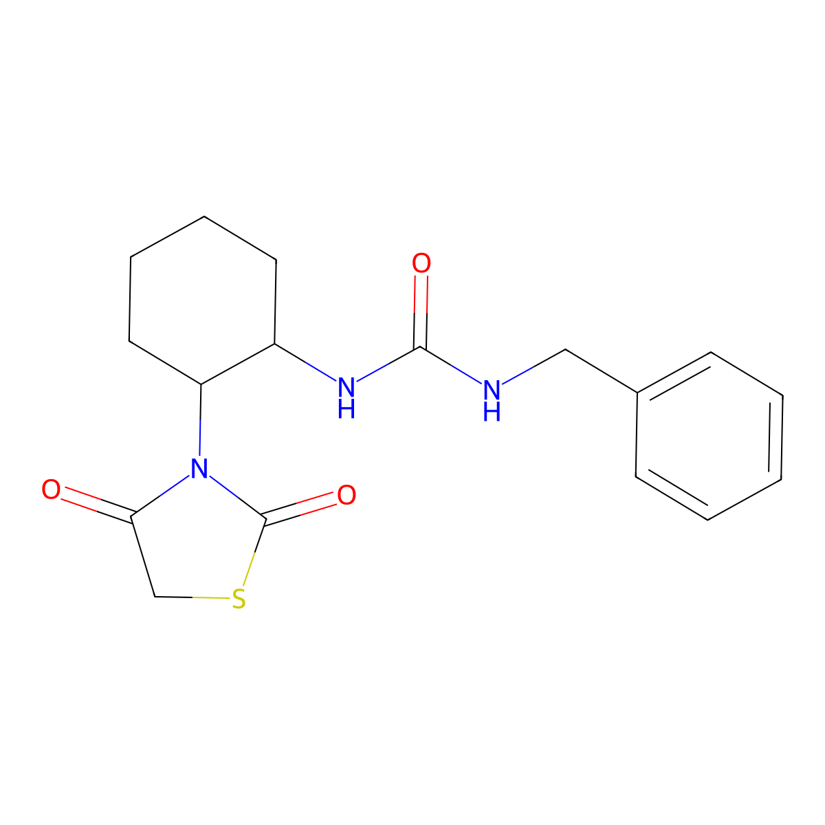 1-Benzyl-3-(2-(2,4-dioxothiazolidin-3-yl)cyclohexyl)urea molecular structure, CAS 1207034-35-2