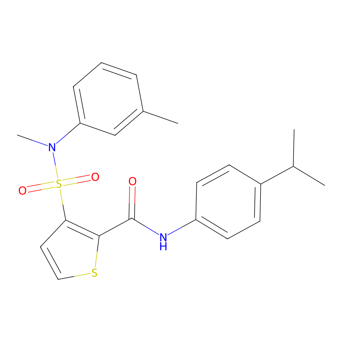 3-[methyl(3-methylphenyl)sulfamoyl]-N-[4-(propan-2-yl)phenyl]thiophene-2-carboxamide molecular structure, CAS 1207034-39-6