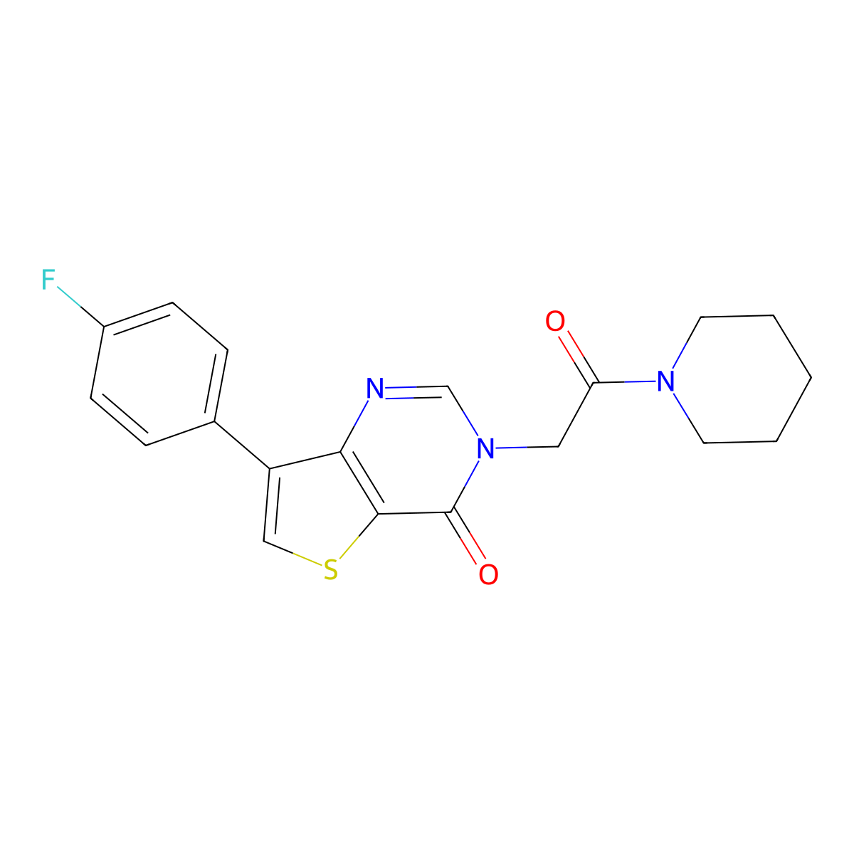 7-(4-fluorophenyl)-3-(2-oxo-2-piperidin-1-ylethyl)thieno[3,2-d]pyrimidin-4(3H)-one molecular structure, CAS 1207034-41-0