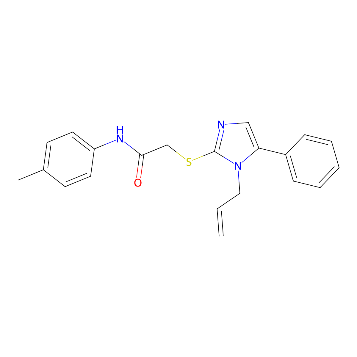 2-((1-allyl-5-phenyl-1H-imidazol-2-yl)thio)-N-(p-tolyl)acetamide molecular structure, CAS 1207034-43-2