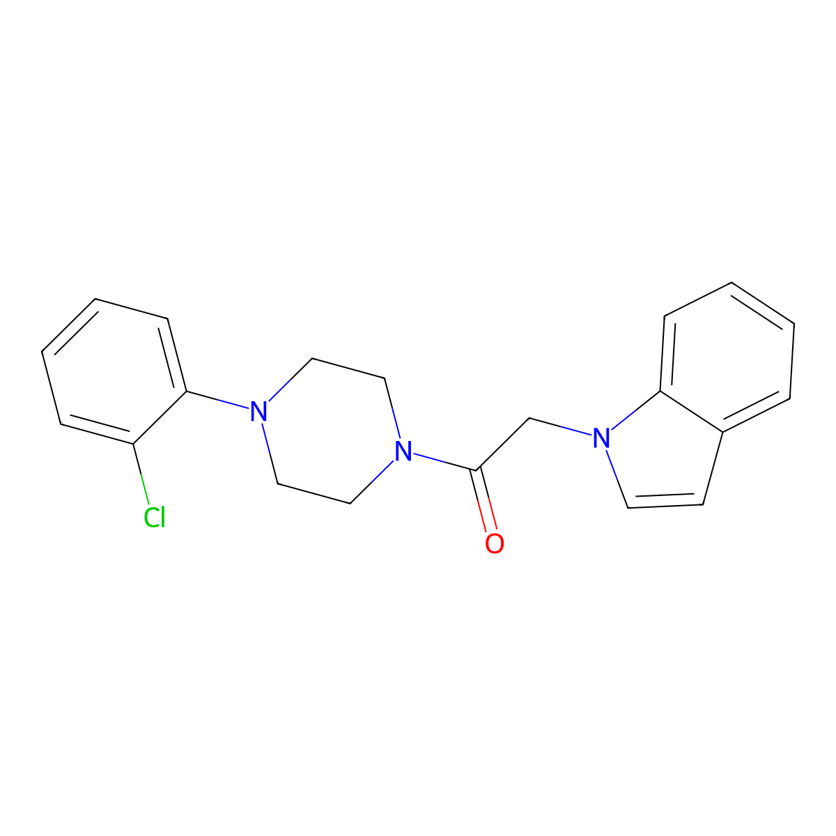 1-(4-(2-chlorophenyl)piperazin-1-yl)-2-(1H-indol-1-yl)ethanone molecular structure, CAS 1207034-44-3