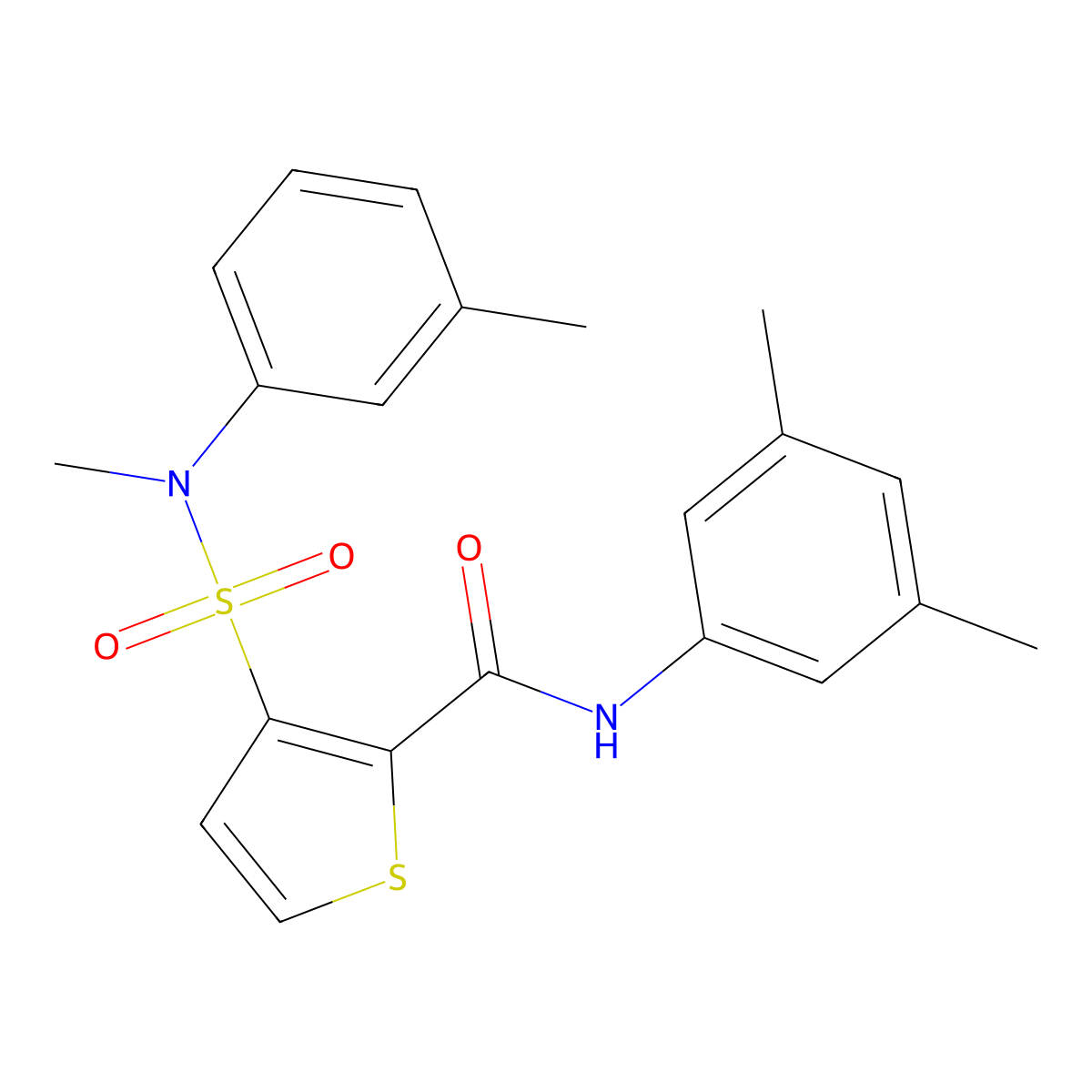 N-(3,5-dimethylphenyl)-3-[methyl(3-methylphenyl)sulfamoyl]thiophene-2-carboxamide molecular structure, CAS 1207034-45-4