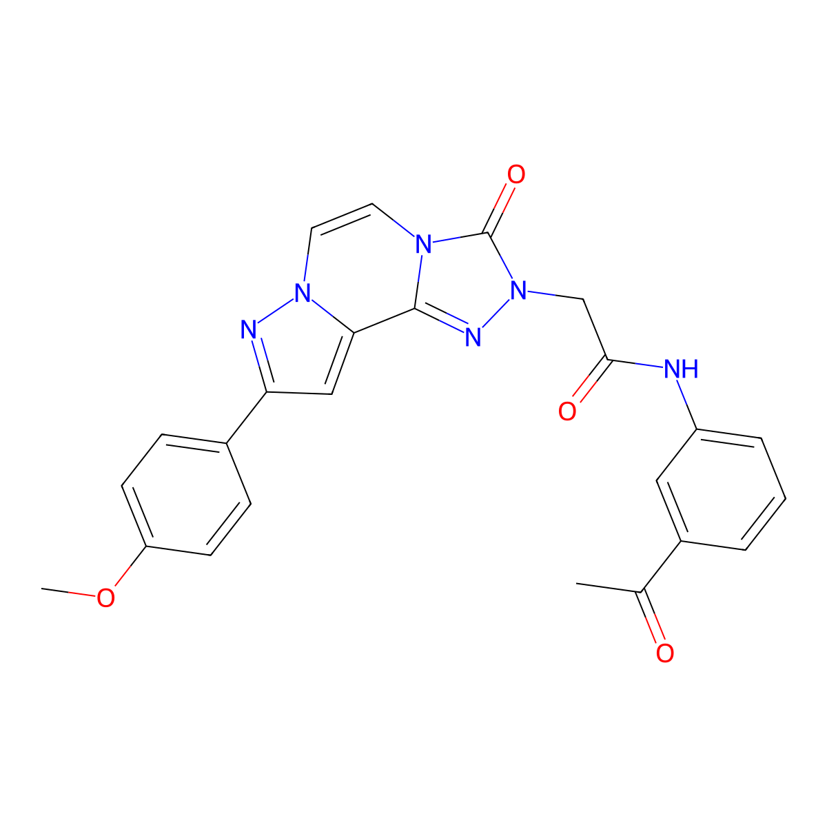 N-(3-acetylphenyl)-2-[11-(4-methoxyphenyl)-5-oxo-3,4,6,9,10-pentaazatricyclo[7.3.0.0^{2,6}]dodeca-1(12),2,7,10-tetraen-4-yl]acetamide molecular structure, CAS 1207034-47-6