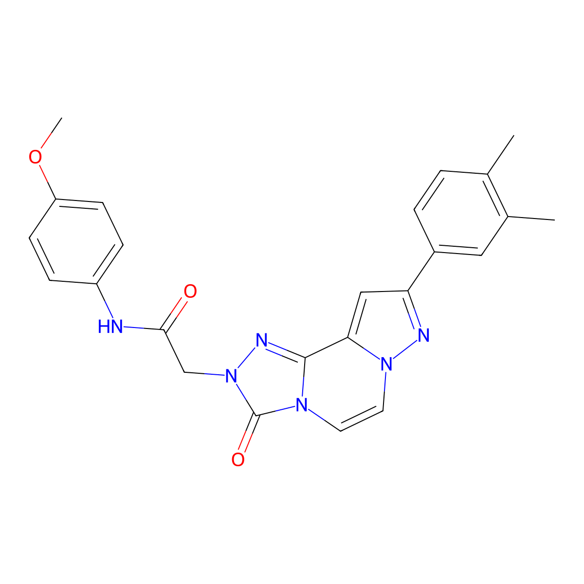 2-[11-(3,4-dimethylphenyl)-5-oxo-3,4,6,9,10-pentaazatricyclo[7.3.0.0^{2,6}]dodeca-1(12),2,7,10-tetraen-4-yl]-N-(4-methoxyphenyl)acetamide molecular structure, CAS 1207034-48-7