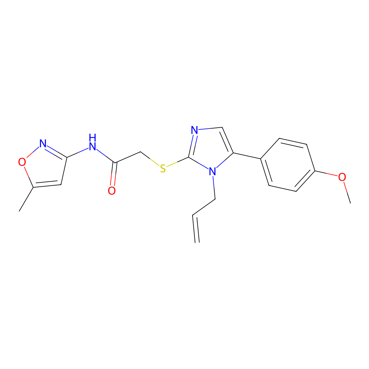 2-((1-allyl-5-(4-methoxyphenyl)-1H-imidazol-2-yl)thio)-N-(5-methylisoxazol-3-yl)acetamide molecular structure, CAS 1207034-53-4
