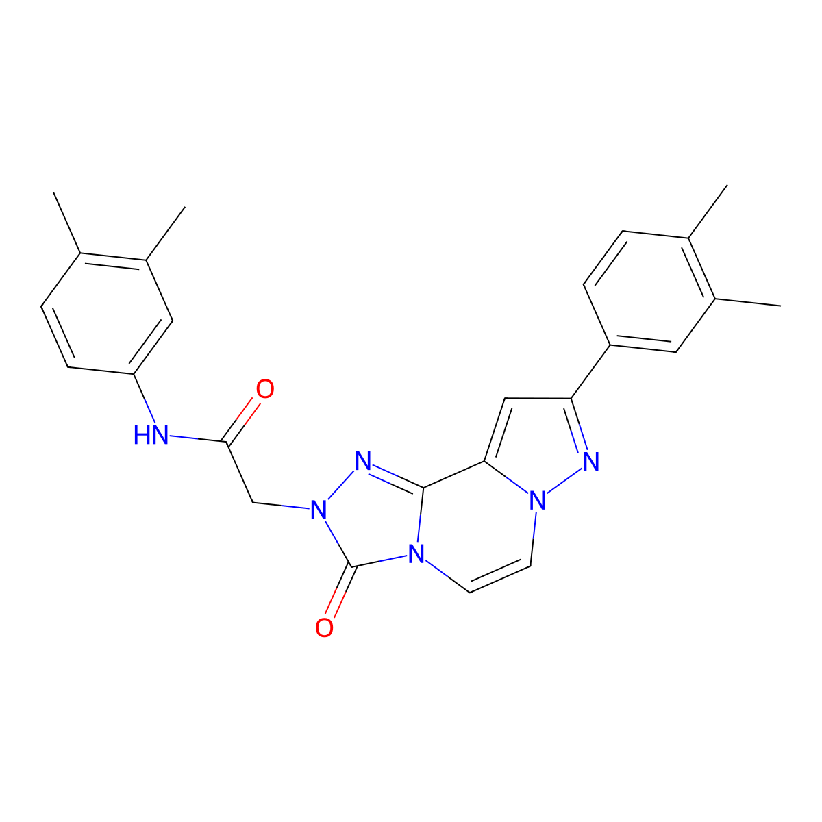 N-(3,4-dimethylphenyl)-2-[11-(3,4-dimethylphenyl)-5-oxo-3,4,6,9,10-pentaazatricyclo[7.3.0.0^{2,6}]dodeca-1(12),2,7,10-tetraen-4-yl]acetamide molecular structure, CAS 1207034-56-7
