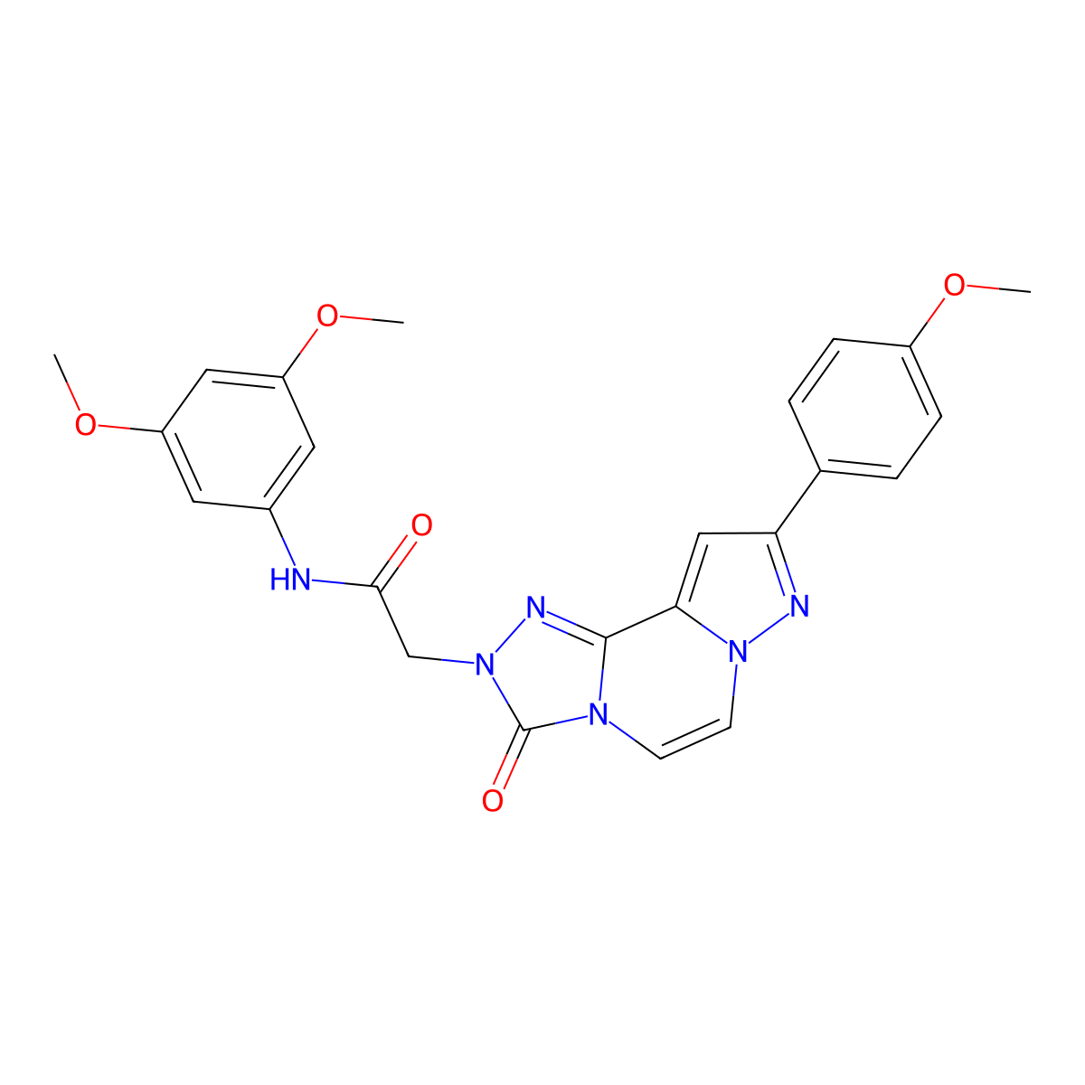 N-(3,5-dimethoxyphenyl)-2-[11-(4-methoxyphenyl)-5-oxo-3,4,6,9,10-pentaazatricyclo[7.3.0.0^{2,6}]dodeca-1(12),2,7,10-tetraen-4-yl]acetamide molecular structure, CAS 1207034-58-9