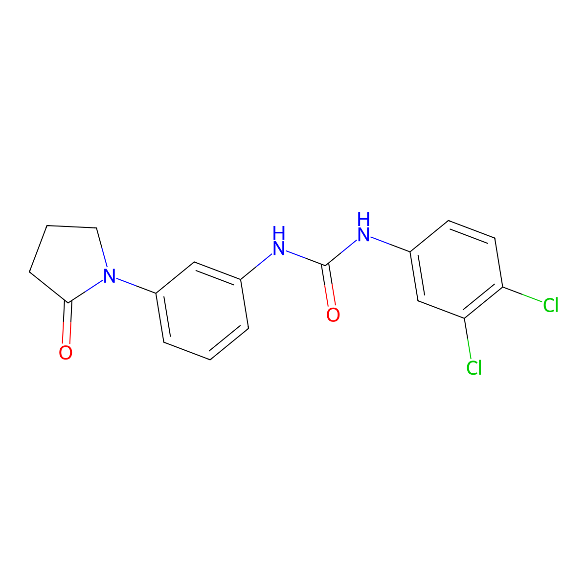 1-(3,4-Dichlorophenyl)-3-[3-(2-oxopyrrolidin-1-yl)phenyl]urea molecular structure, CAS 1207034-64-7