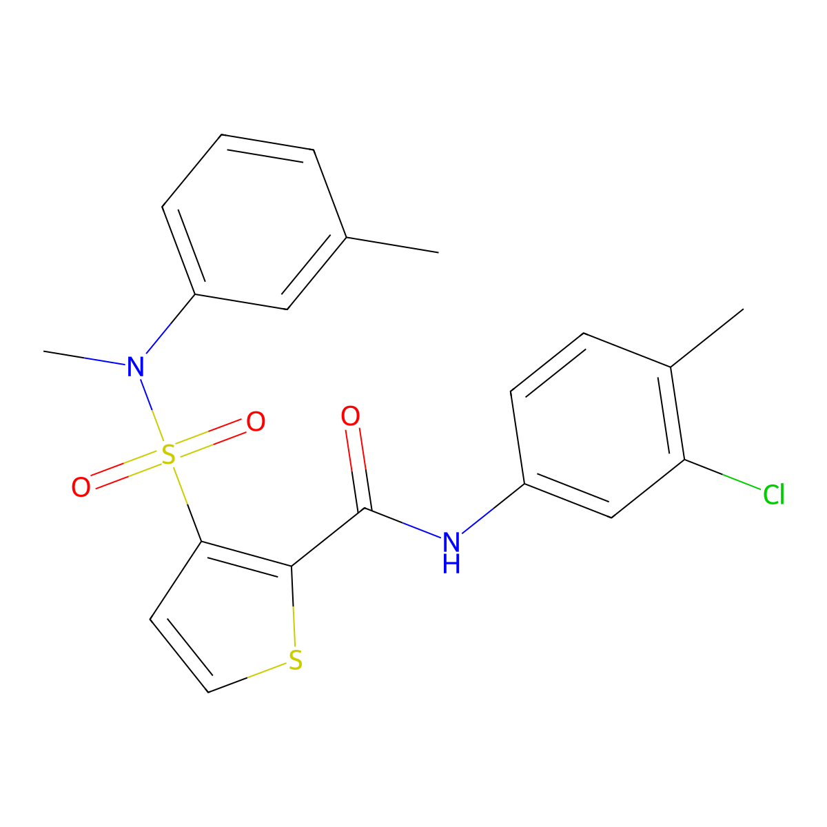 N-(3-chloro-4-methylphenyl)-3-[methyl(3-methylphenyl)sulfamoyl]thiophene-2-carboxamide molecular structure, CAS 1207034-66-9