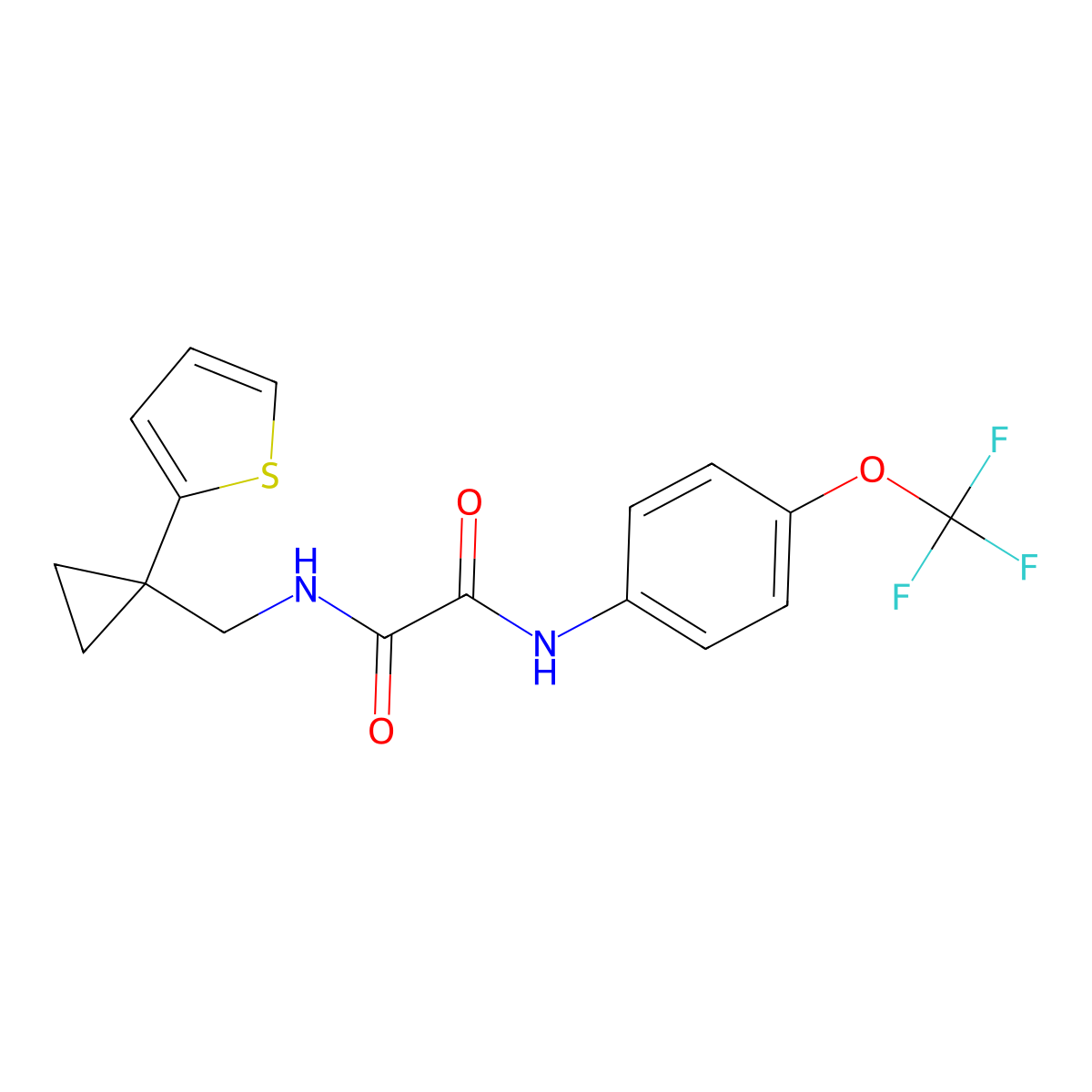 N1-((1-(thiophen-2-yl)cyclopropyl)methyl)-N2-(4-(trifluoromethoxy)phenyl)oxalamide molecular structure, CAS 1207034-70-5