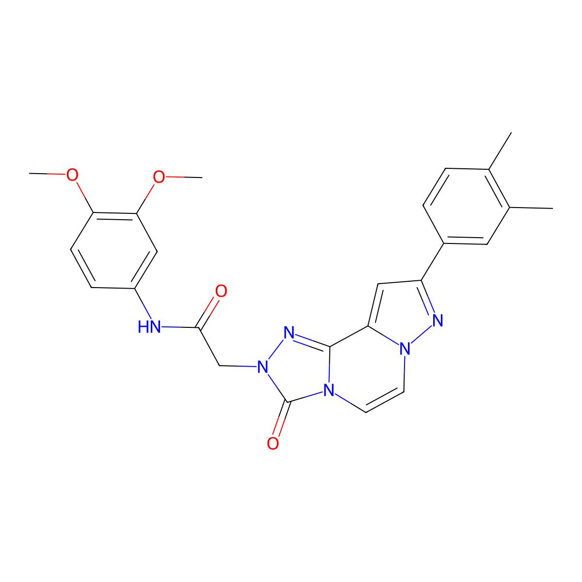 N-(3,4-dimethoxyphenyl)-2-[11-(3,4-dimethylphenyl)-5-oxo-3,4,6,9,10-pentaazatricyclo[7.3.0.0^{2,6}]dodeca-1(12),2,7,10-tetraen-4-yl]acetamide molecular structure, CAS 1207034-73-8