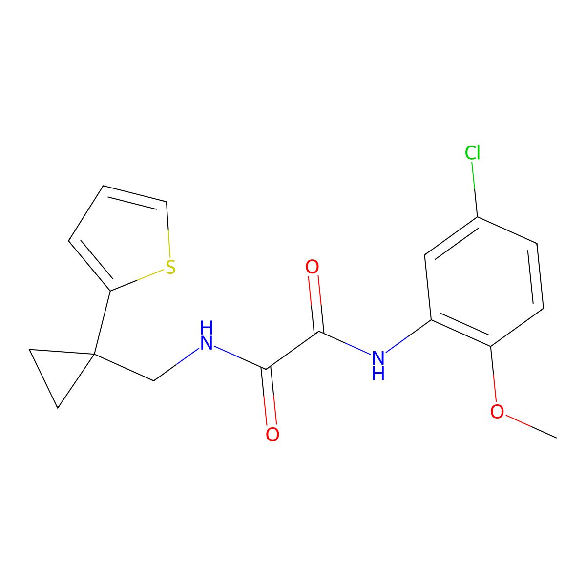 N1-(5-chloro-2-methoxyphenyl)-N2-((1-(thiophen-2-yl)cyclopropyl)methyl)oxalamide molecular structure, CAS 1207034-74-9