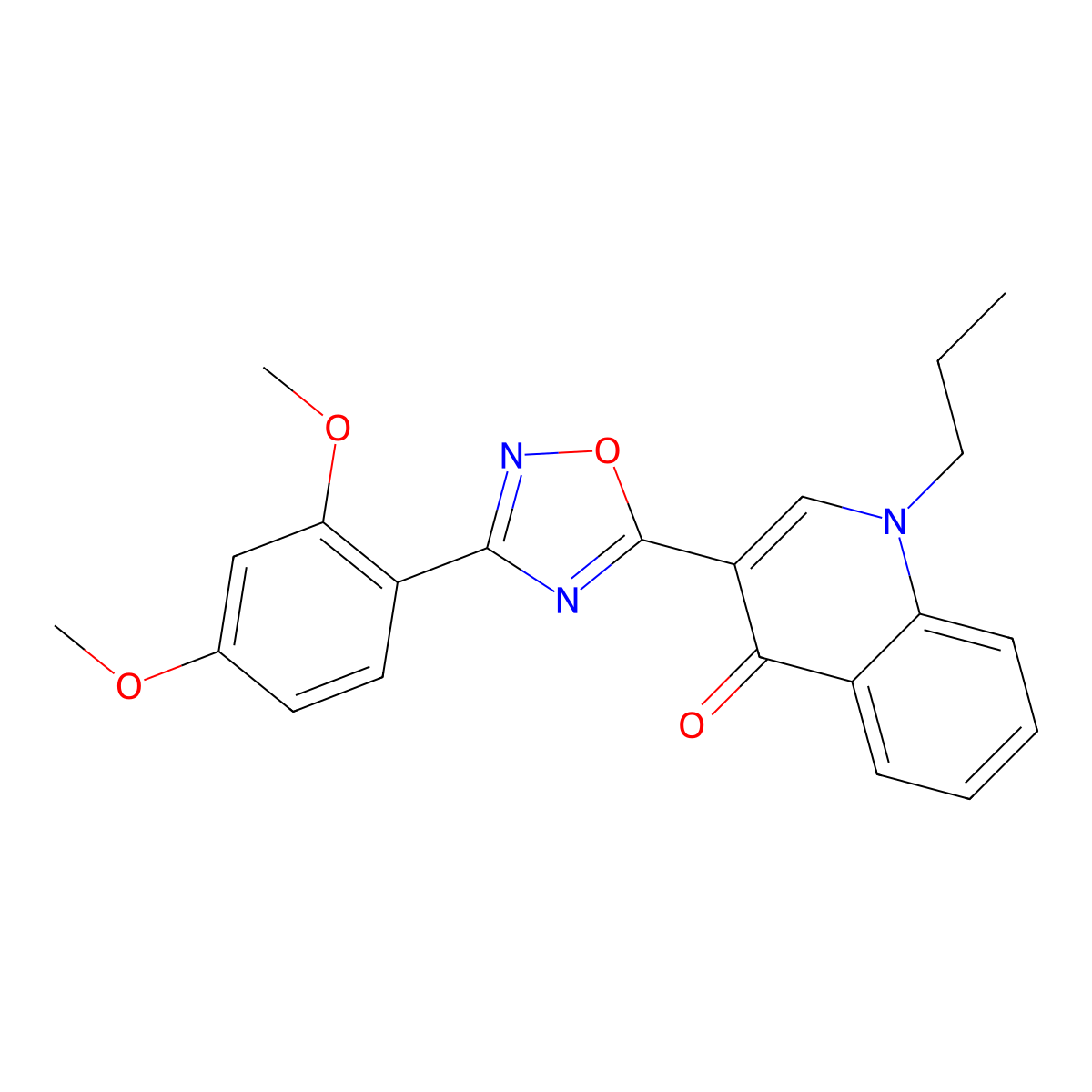 3-[3-(2,4-dimethoxyphenyl)-1,2,4-oxadiazol-5-yl]-1-propylquinolin-4(1H)-one molecular structure, CAS 1207034-77-2