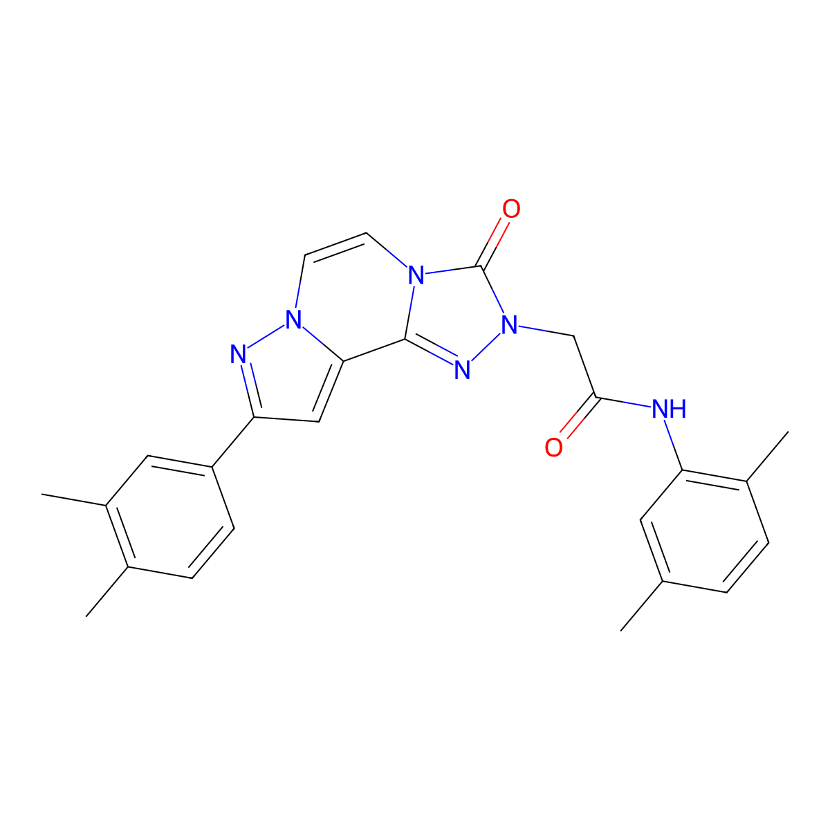 N-(2,5-dimethylphenyl)-2-[11-(3,4-dimethylphenyl)-5-oxo-3,4,6,9,10-pentaazatricyclo[7.3.0.0^{2,6}]dodeca-1(12),2,7,10-tetraen-4-yl]acetamide molecular structure, CAS 1207034-82-9