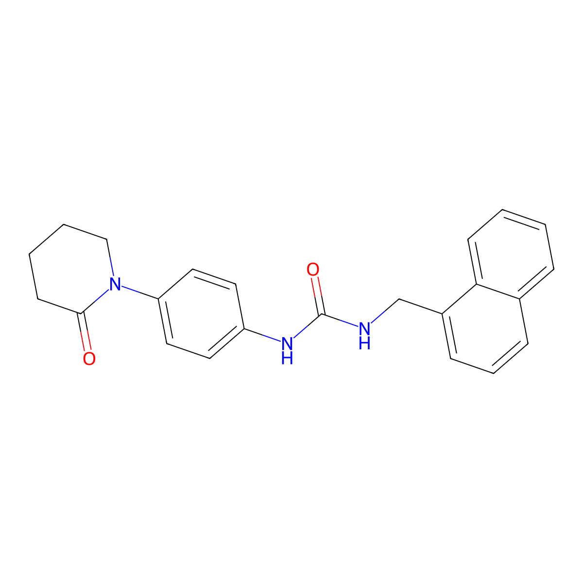 1-(Naphthalen-1-ylmethyl)-3-(4-(2-oxopiperidin-1-yl)phenyl)urea molecular structure, CAS 1207034-87-4