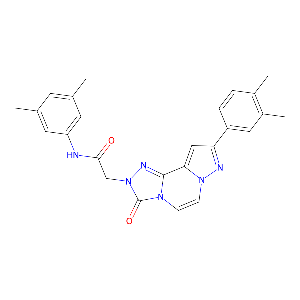 N-(3,5-dimethylphenyl)-2-[11-(3,4-dimethylphenyl)-5-oxo-3,4,6,9,10-pentaazatricyclo[7.3.0.0^{2,6}]dodeca-1(12),2,7,10-tetraen-4-yl]acetamide molecular structure, CAS 1207034-90-9