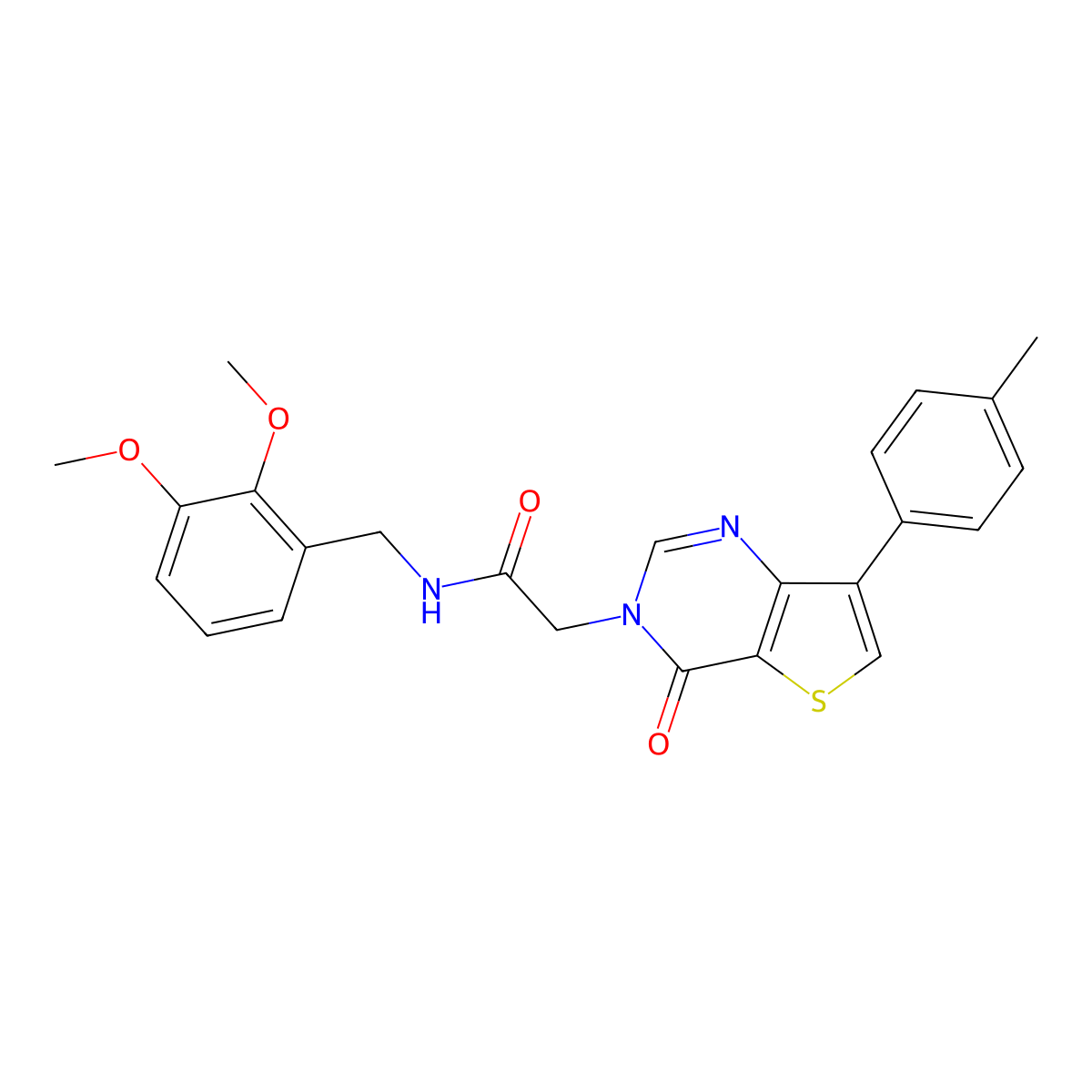 N-(2,3-dimethoxybenzyl)-2-[7-(4-methylphenyl)-4-oxothieno[3,2-d]pyrimidin-3(4H)-yl]acetamide molecular structure, CAS 1207034-93-2